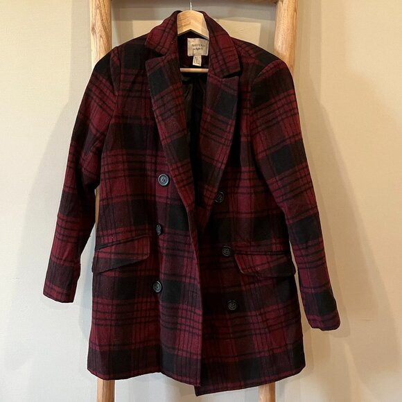 Forever 21 Plaid Structured Peacoat - Picture 1 of 5